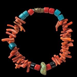 Vintage Southwestern Branch Coral Vintage Beaded Bracelet